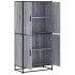 Aparador alto madera de ingeniería gris Sonoma 68x35x139