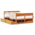 Cama sin colchón madera maciza de pino marrón cera 160x200