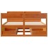 Cama sin colchón madera maciza de pino marrón cera 160x200
