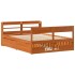 Estructura de cama sin colchón madera maciza marrón 135x190