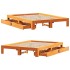 Cama sin colchón madera maciza de pino marrón cera 140x190