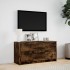 Mueble de TV LED madera ingeniería roble ahumado 100x34x50