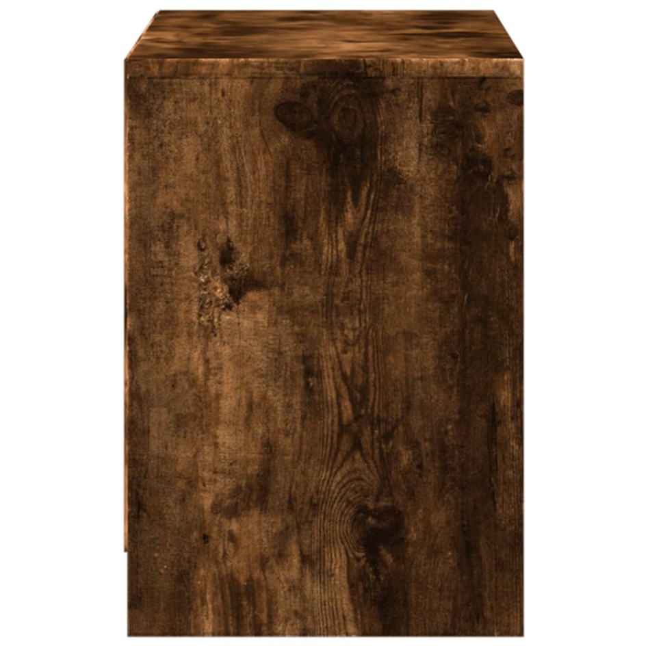 Mueble de TV LED madera ingeniería roble ahumado 100x34x50