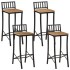 Set de mesa alta y taburetes 5 pzas madera maciza mango y