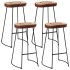 Set de mesa alta y taburetes 5 pzas madera maciza mango y