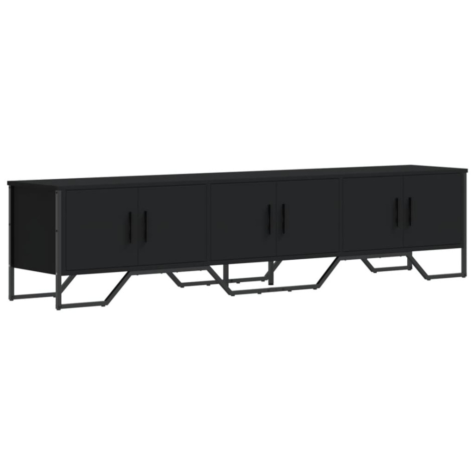 Mueble de TV madera de ingeniería negro 180x34x41