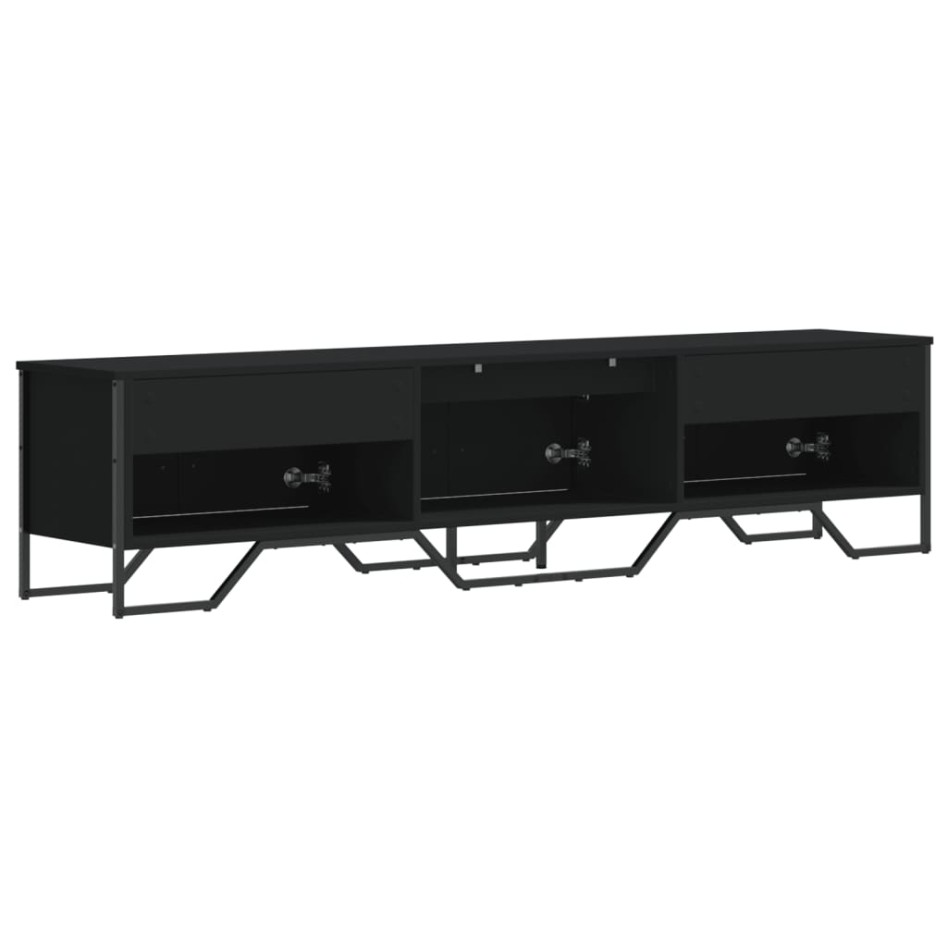 Mueble de TV madera de ingeniería negro 180x34x41