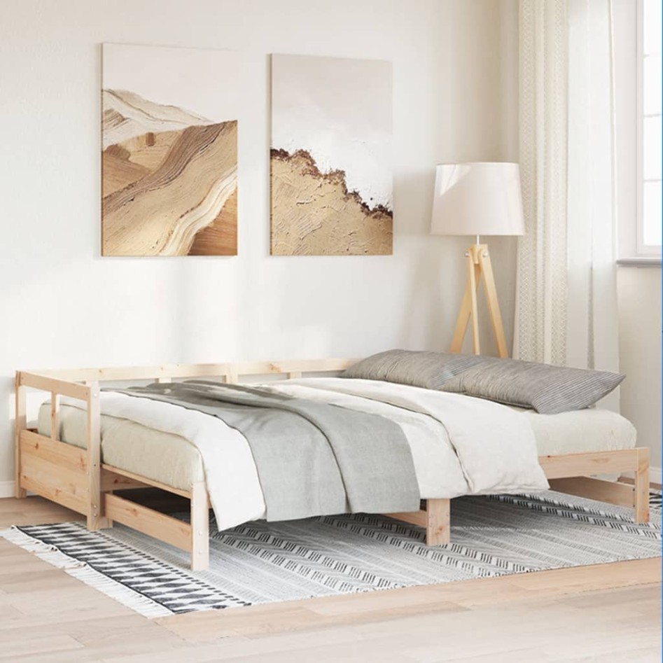 Sofá cama sin colchón madera maciza de pino 80x200