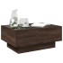 Mesa de centro y LED madera ingeniería marrón roble 70x50x30