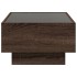 Mesa de centro y LED madera ingeniería marrón roble 70x50x30