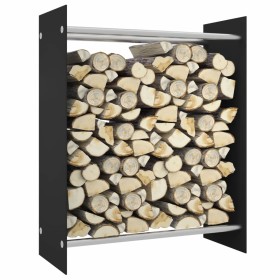 Leñero de vidrio templado negro 80x35x100