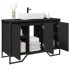 Armario de lavabo de baño madera ingeniería negro 91x35x60
