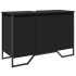 Armario de lavabo de baño madera ingeniería negro 91x35x60