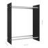 Leñero de vidrio templado negro 80x35x100