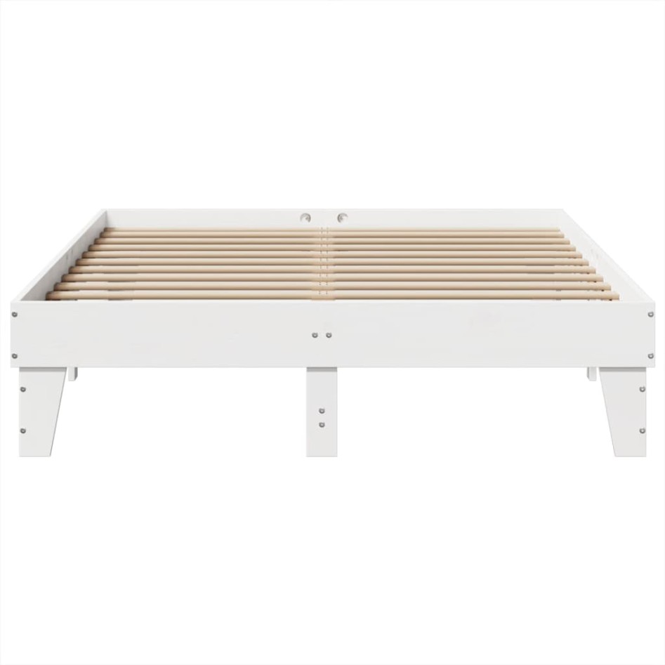 Estructura de cama sin colchón madera de pino blanca 150x200
