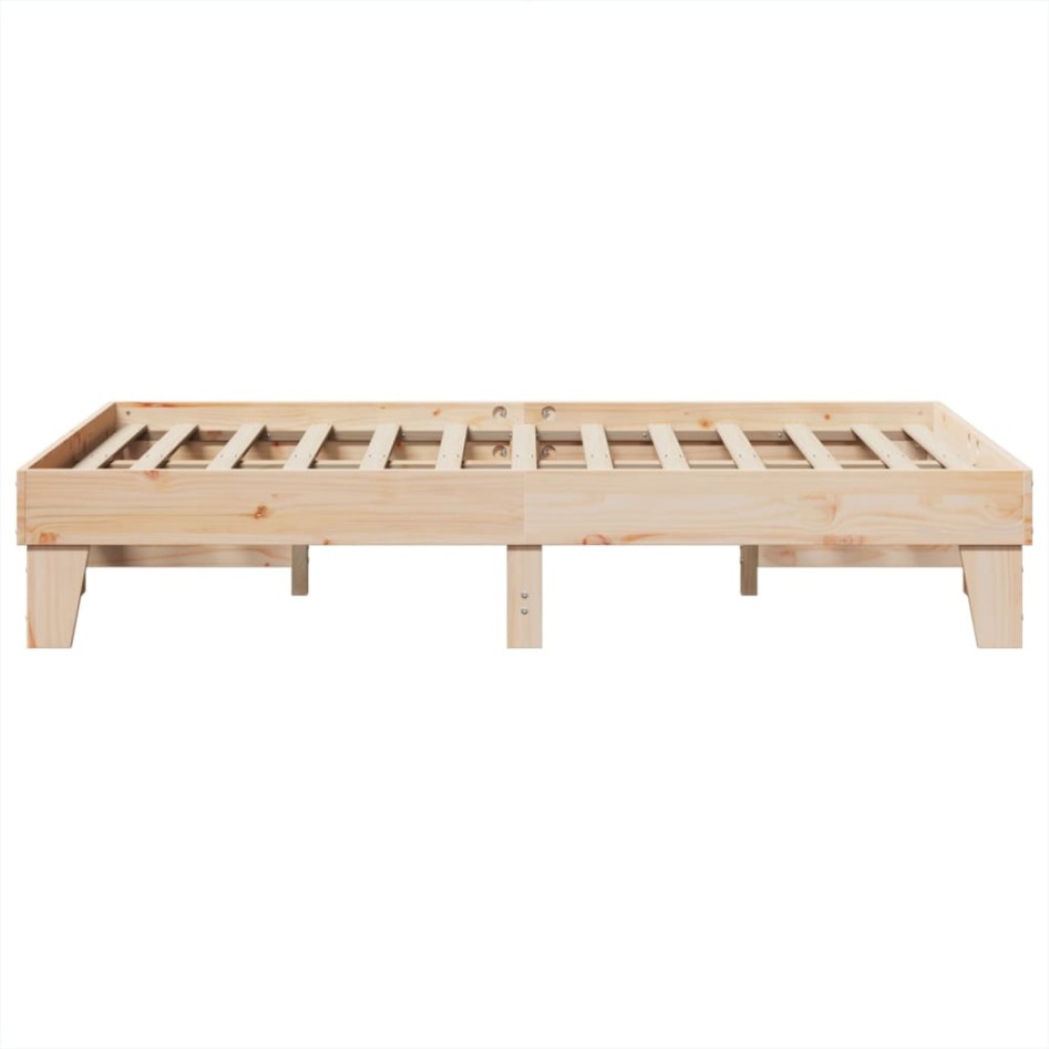 Estructura de cama sin colchón madera de pino maciza 120x200