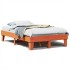 Estructura de cama sin colchón madera maciza marrón 135x190