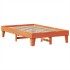 Estructura de cama sin colchón madera maciza marrón 135x190