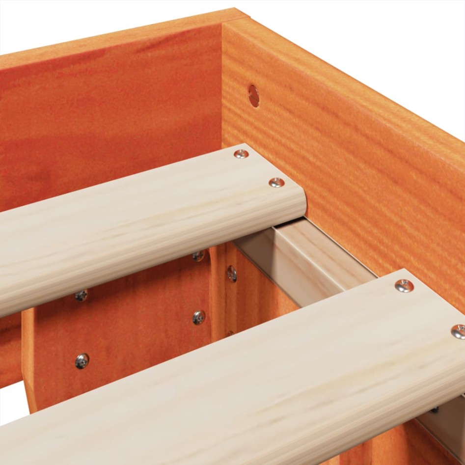Estructura de cama sin colchón madera maciza marrón 135x190