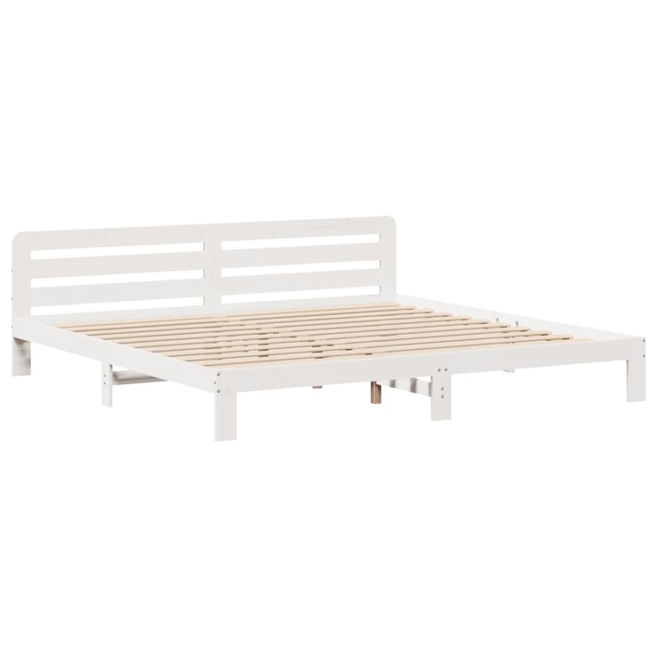 Cama sin colchón madera maciza de pino blanca 180x200