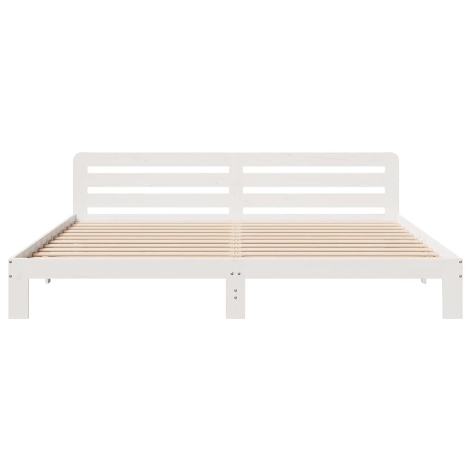 Cama sin colchón madera maciza de pino blanca 180x200