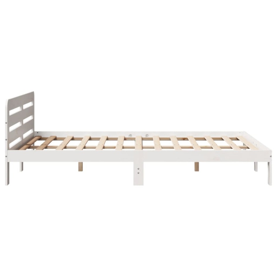 Estructura de cama sin colchón madera maciza blanca 120x190