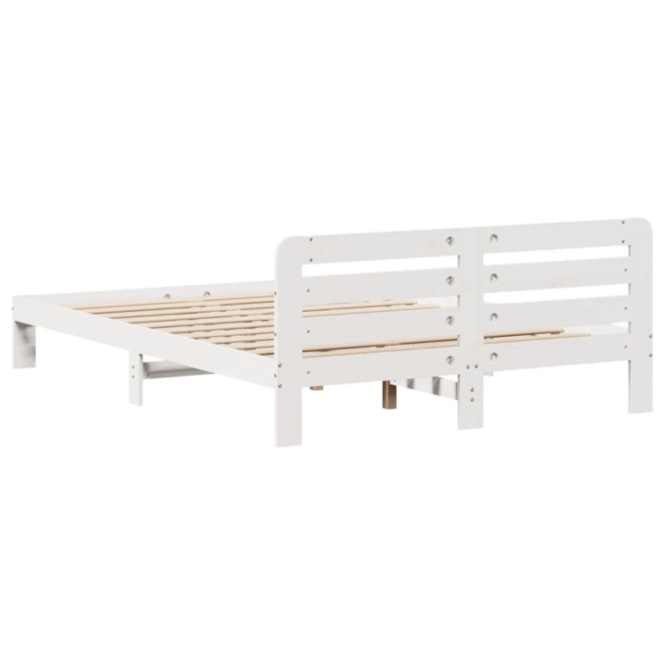 Estructura de cama sin colchón madera maciza blanca 120x190