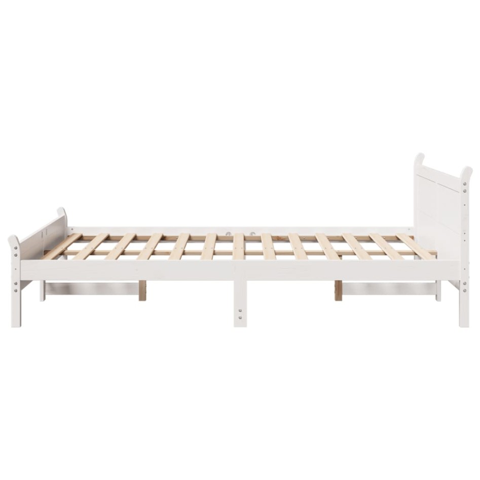 Estructura de cama sin colchón madera maciza de pino 160x200