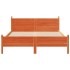 Cama sin colchón madera maciza pino marrón cera 150x200