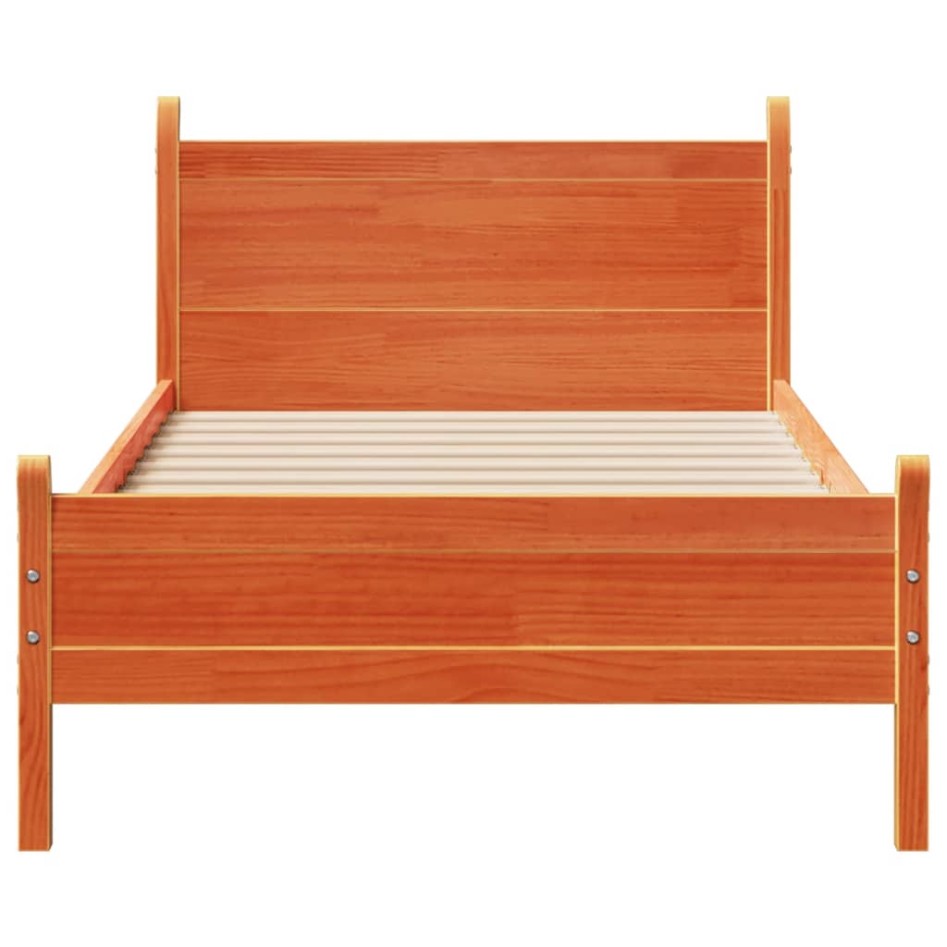 Estructura de cama sin colchón madera de pino marrón 90x200