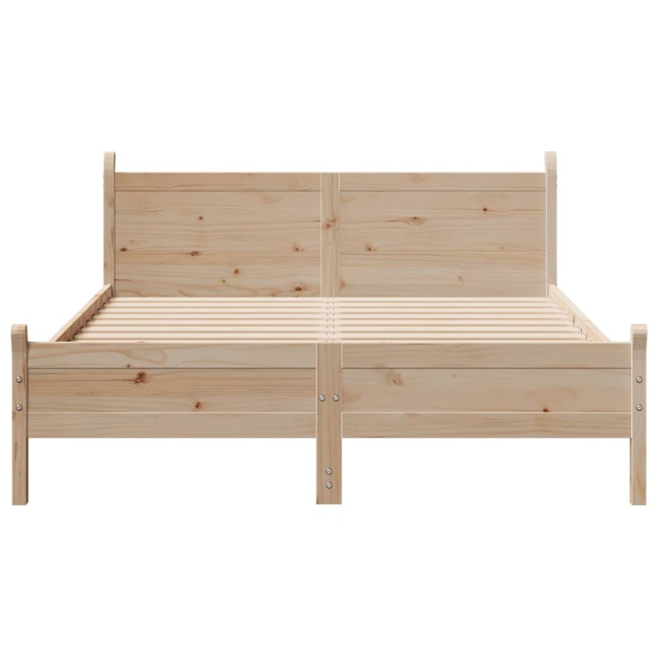 Estructura de cama sin colchón madera maciza de pino 120x190