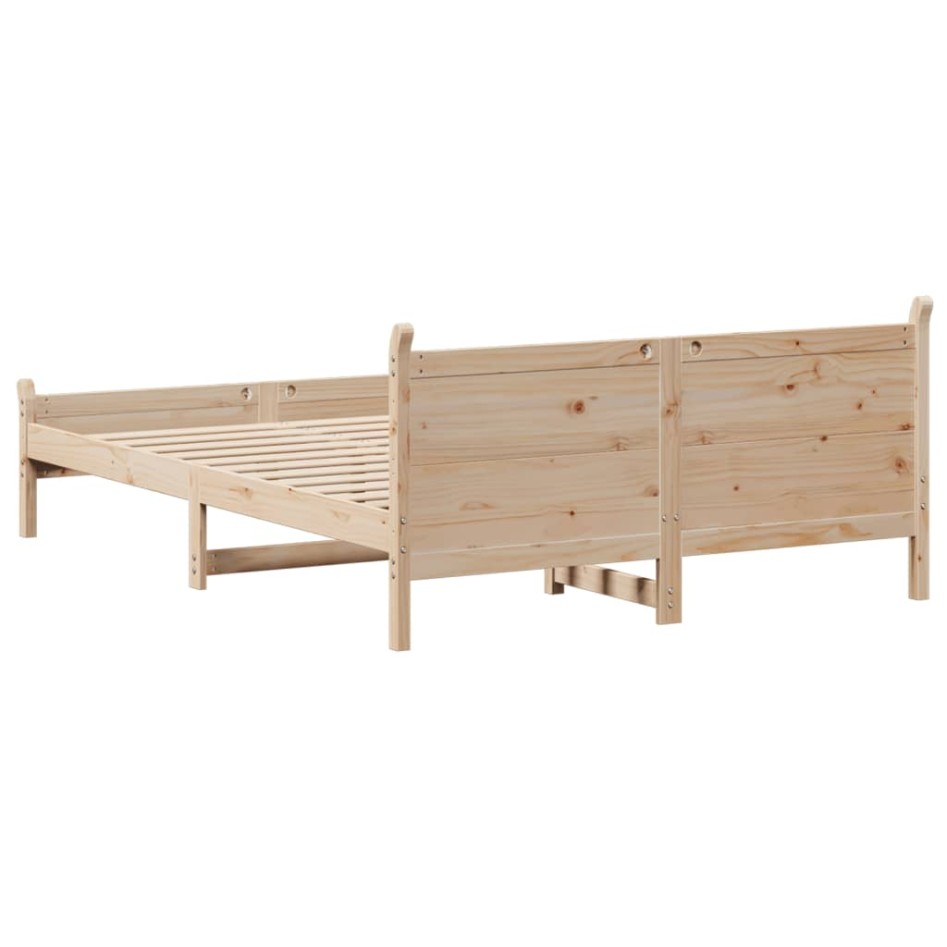 Estructura de cama sin colchón madera maciza de pino 120x190