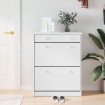 Mueble zapatero ALTA madera maciza de pino blanco 77x35x96 cm