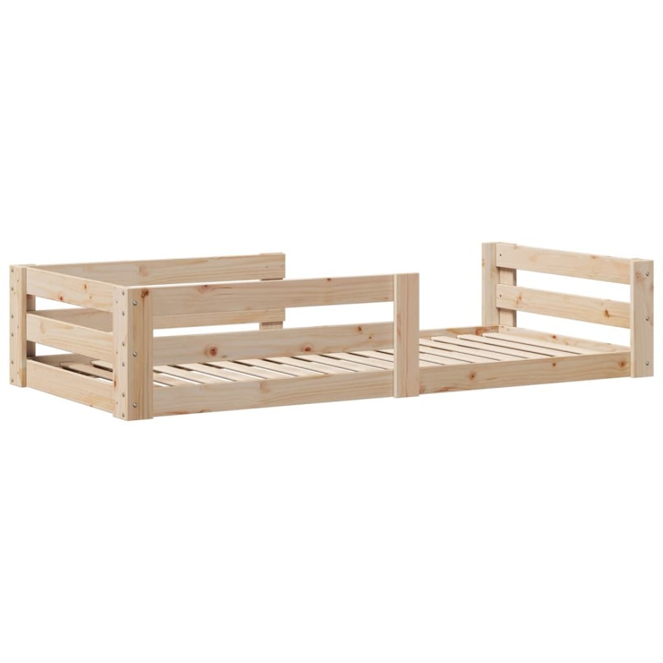 Estructura de cama sin colchón madera maciza pino 75x190