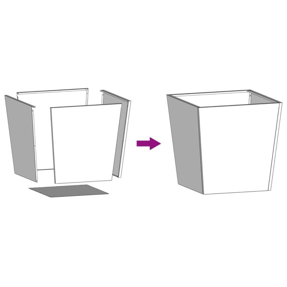 Jardineras 2 uds de acero gris antracita 50x50x50