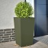 Jardineras 2 uds de acero verde oliva 45x45x75