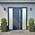 Jardineras 2 uds de acero verde oliva 45x45x75