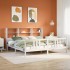 Cama con estantería sin colchón madera maciza blanca 200x200