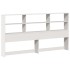 Cama con estantería sin colchón madera maciza blanca 200x200