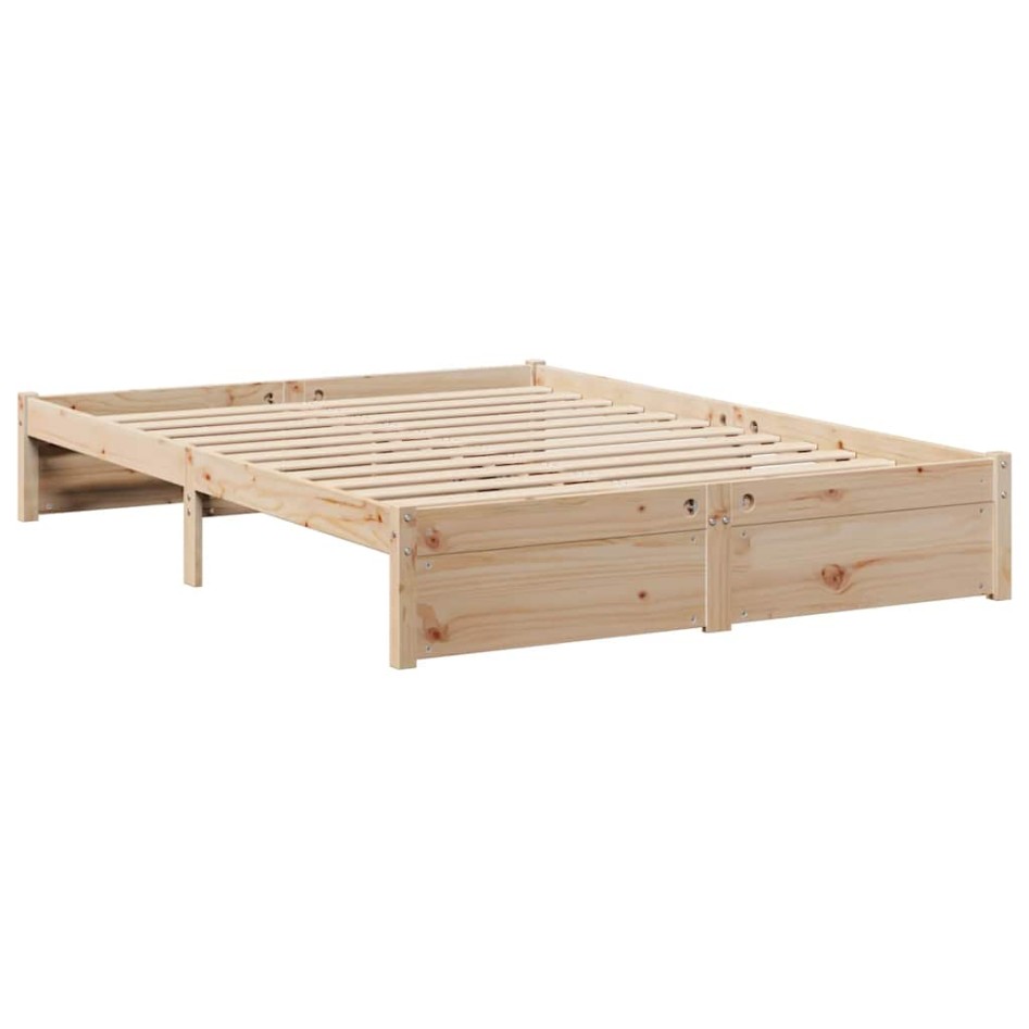 Cama con estantería sin colchón madera maciza de pino