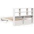 Cama con estantería sin colchón madera maciza blanca 160x200