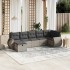 Set de sofás de jardín 7 pzas con cojines ratán PE gris