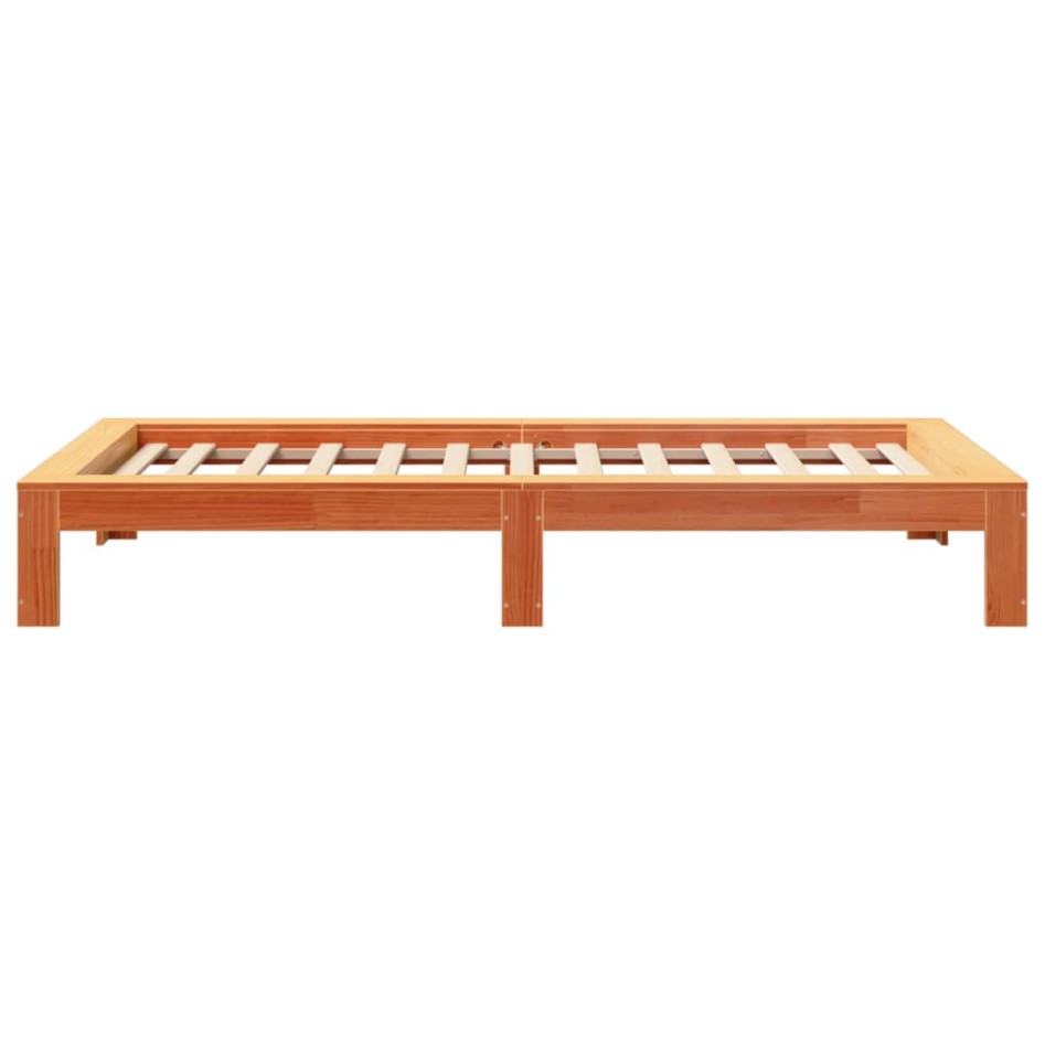 Estructura de cama sin colchón madera maciza marrón 90x190