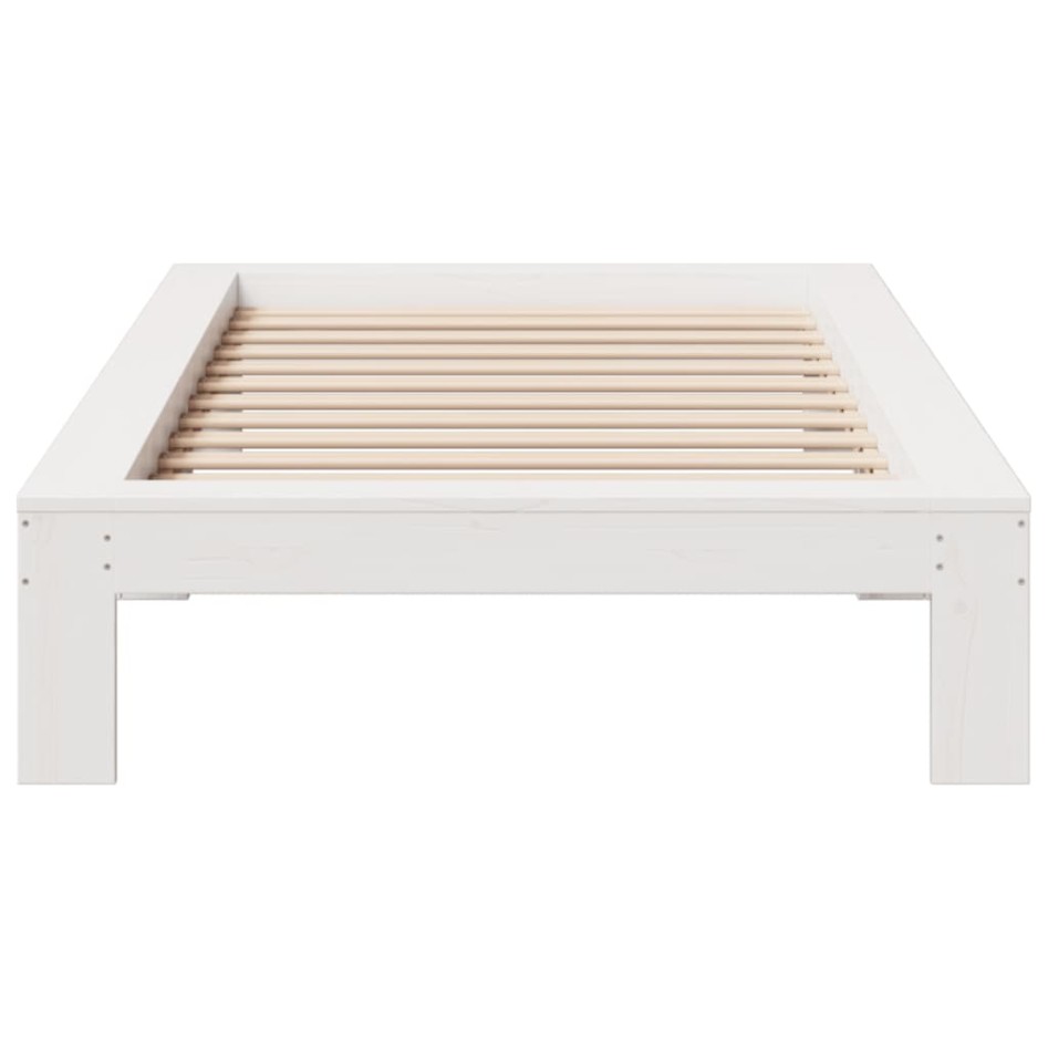 Estructura de cama sin colchón madera de pino blanca 90x200