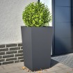 Jardineras 2 uds acero gris antracita 45x45x75 cm