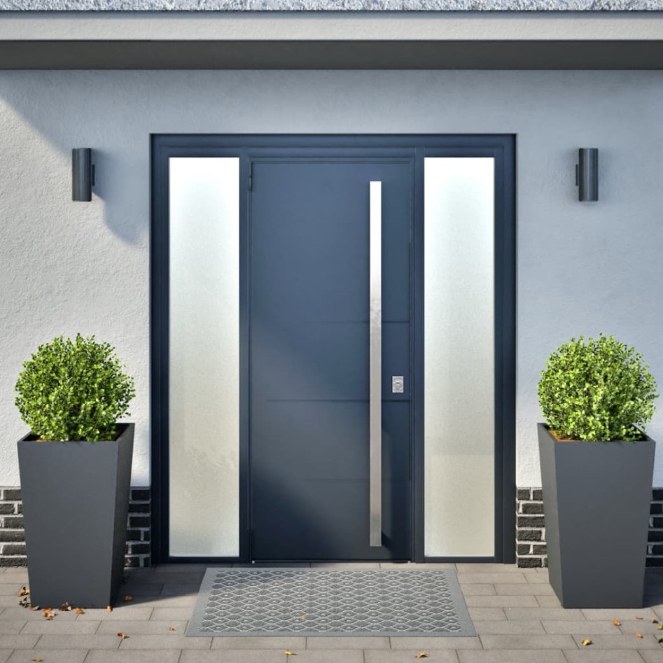 Jardineras 2 uds acero gris antracita 45x45x75