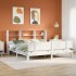 Cama con estantería sin colchón madera maciza blanca 200x200