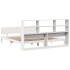 Cama con estantería sin colchón madera maciza blanca 200x200