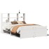 Cama con estantería sin colchón madera maciza blanca 150x200