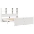 Cama con estantería sin colchón madera maciza blanca 150x200